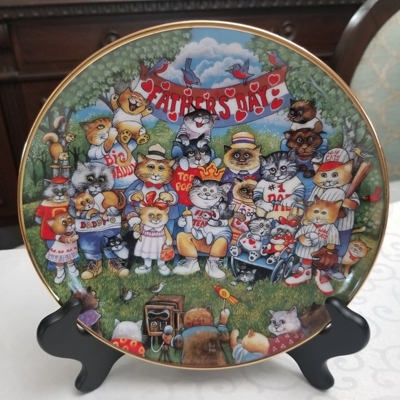 Franklin Mint, Purrfect Pops, Collectible Cat Plate by Bill Bell - Picture 1 of 2